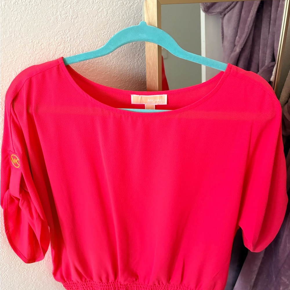 Michael Kors Bright Pink Crop Top